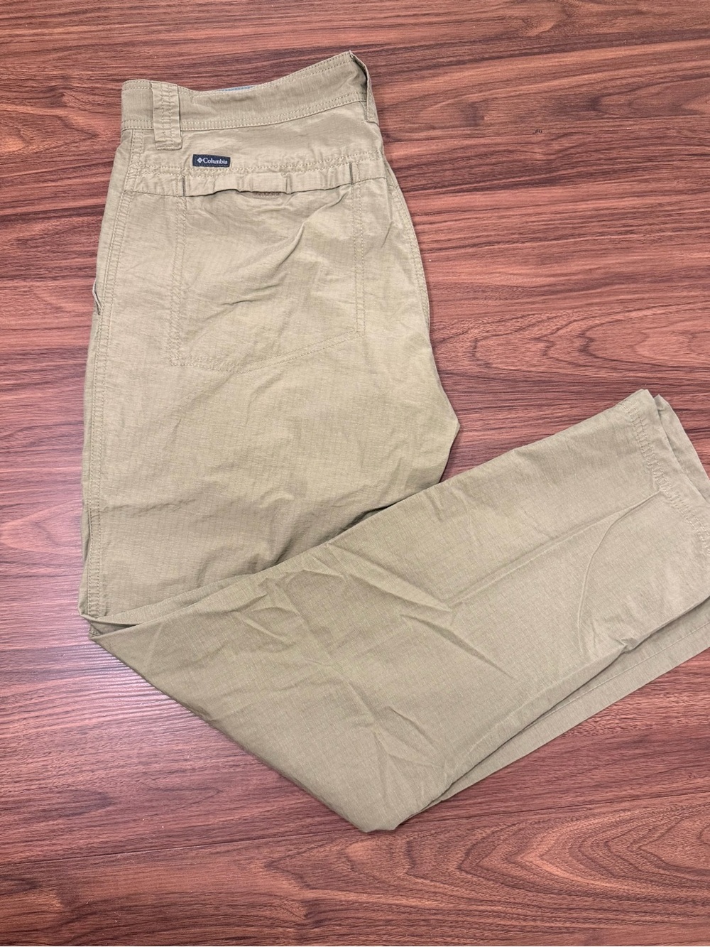 Columbia Men’s Hiking Pants 34x30 Sage Ripstop Cargo Zip Pocket Outdoor